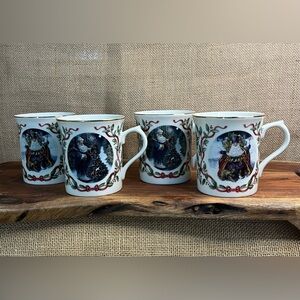Set Of 4 Lenox Christmas Mugs